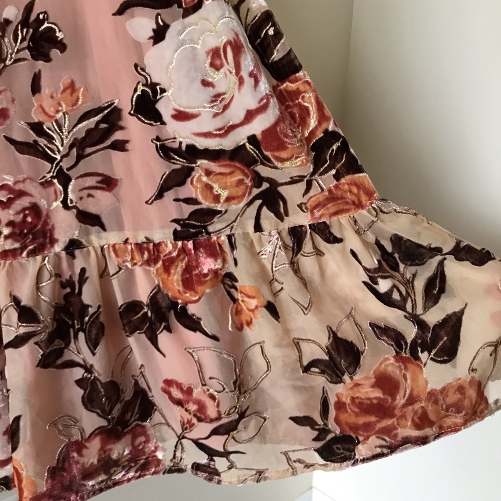 Lulus Composed Beauty Blush Pink Burnout Velvet Floral Midi Dress, NWT - Picture 12 of 16